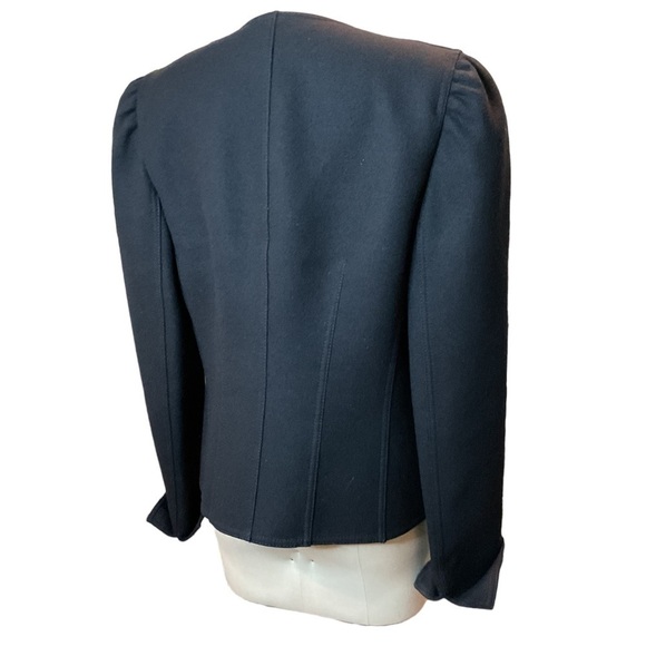 Vintage Louis Feraud Paris Black 100% Wool Open Boucle Blazer Size 40 Medium EUC - Picture 6 of 13